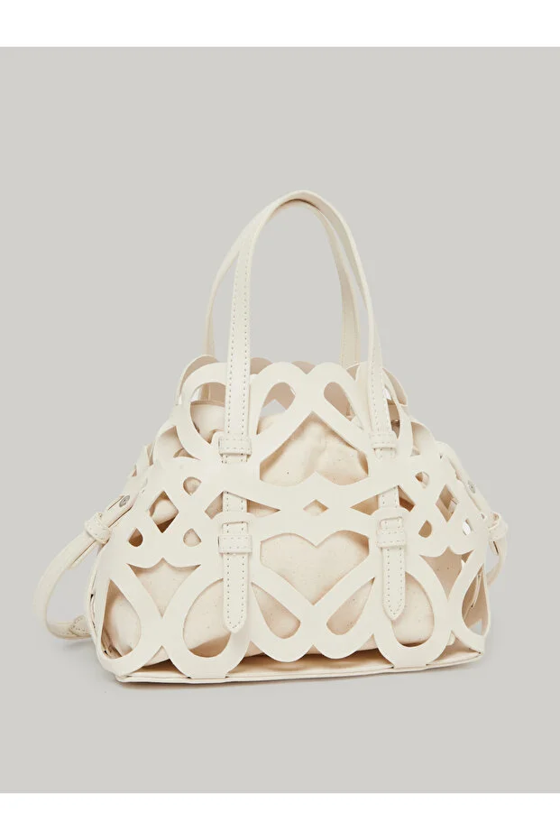 Styli White Cutout Detail Handbag